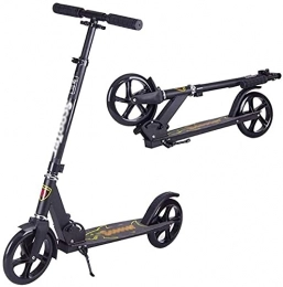 YAOJIA Foldable Kick Scooters Adult Kick Scooter with 200mm Big Wheels | 80-94cm Adjustable Height | Folding Foot brake Commuter Scooter for Youth Kids (Color : Black)