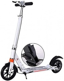 YAOJIA Scooter YAOJIA Foldable Kick Scooters Large Double Wheel Scooter For 6-12 Years And Up Teens | Three-level Height Adjustment Folding Kick Scooter， Non-slip Pu Wheel, 150Kg Load (Color : White)