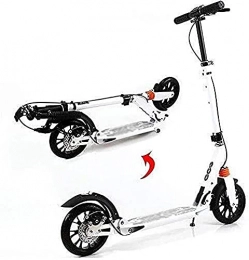 YAOJIA Scooter YAOJIA Foldable Kick Scooters Teenager Aluminum Alloy Folding Kick Scooter | 3 Heights Adjustable With Dual Suspension Adjustable Handlebar, Campus Outdoor Travel Scooter (Color : White)