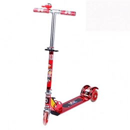 Yogafa Scooter Yogafa Scooter for Kids Teens, 2 Wheels Scooter Foldable Adult Children Scooter with Bells, 3-Level Height Adjustable Height, City Scooter with Brake, Red