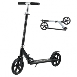 Zxqiang Scooter Zxqiang Adult scooter, Children and teenagers two-wheel foldable scooter, Three-level height adjustment, Scooter pulley, ​for Beginner Boys Girls Teens Adultsm, Black