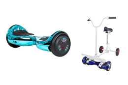ZIMX Scooter BLUE / TURQUOISE CHROME - ZIMX BLUETOOTH HOVERBOARD SEGWAY WITH LED WHEELS UL2272 CERTIFIED + HOVEBIKE WHITE