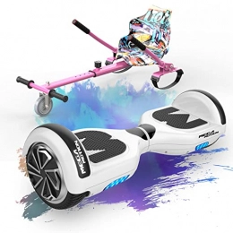 COLORWAY Scooter COLORWAY Self Balancing Scooter Hoverboards 6.5'' with Hoverkart- Electric Scooter Bluetooth Speaker LED lights Gift for Kids and Adults