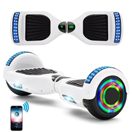E-RIDES Self Balancing Segway E-RIDES Hoverboards for Kids 6.5 Inch Self Balancing Scooter 500W Motor Electric Skateboard Hover Boards with Bluetooth Speaker and LED Lights Gift for Teenager Adults Birthday Christmas White