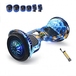  Self Balancing Segway Electric smart Hoverboard self-balancing adult two-wheeled be portable bluetooth music luminous wheel LED 10 inch, Blue