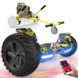 FUNDOT Self Balancing Segway FUNDOT Hoverboards with seat, All terrain Hoverboards with hoverkart, 8.5 inch Self Balancing Scooter go kart, Off-Road Hoverboards with Bluetooth Speaker, APP, LED, Powerful Motor, Gift for Children Adults…