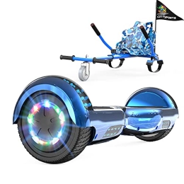 GeekMe Scooter GeekMe Hoverboards with seat, Hoverboards with hoverkart，Hoverbaords seat go kart，Hoverboards LED Lights-Bluetooth Speaker-Flashing Wheels, Gift for Children