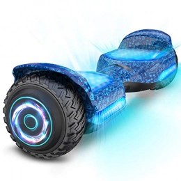 GYROOR Hoverboard Offroad Hoverboard for Kids Adults 6.5" Self Balancing Electric Scooter with Bluetooth Music Speaker and Flash LED Lights UL2272 Certified Bear 20-120kg 500W Blue