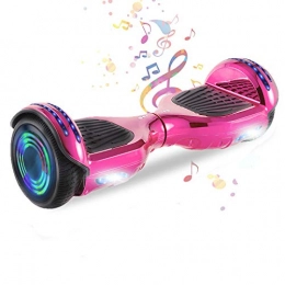 HappyBoard Scooter HappyBoard 6.5 Inch Self Balancing Electric Scooter Segway with Bluetooth Speaker, LED Light and Storage Bag for Kids and Adult (S-Pink)