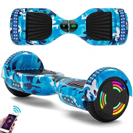 E-RIDES Scooter Hoverboard 6.5 Inch Bluetooth Self-Balancing Electric Scooters 2000mAh Battery LED Wheels Lights Skateboard With Key; Camouflage Blue