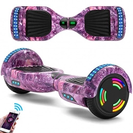 E-RIDES Scooter Hoverboard 6.5 Inch Galaxy Pink Self-Balancing Electric Scooters Bluetooth Speaker LED Lights 2Ah Battery 500W Motor Smart Skateboard With Key