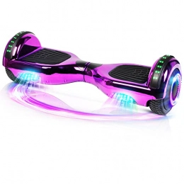 Hoverboard, 6.5" Self Balancing Scooter Hover Board with Wheels Bluetooth Speaker LED Lights for Kids Adults (Purple)