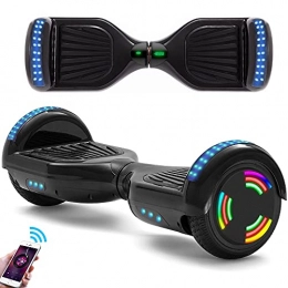 Hoverboard Black 6.5 Inch Electric Scooters Bluetooth Speaker LED Wheels Lights 500W Motor Self Balance Board