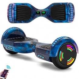 E-RIDES Scooter Hoverboard Galaxy Blue 6.5 Inch Self-Balancing Electric Scooters Bluetooth Speaker In Built LED Wheels Lights 500W Motor Smart Skateboard With Remote Key