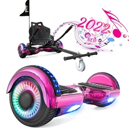 HOVERMAX Scooter HOVERMAX Hoverboards and Go Kart Bundle, Segways 6.5 inch with Seat, Self-Balancing hoverboards with Bluetooth and Colored Lights , Great Gifts for Kids and Teenagers and Adults