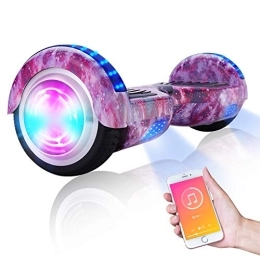 HUAXUN Hoverboard Self Balancing Scooter 6.5" Wheel Electric Scooter Powerful Motor with Bluetooth Speaker and LED Lights Best Gift for Kids Adults (Star powder)