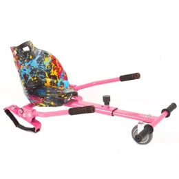 iRollers Scooter iRollers HoverKart Fits 6.5 8 & 10 Inch Hoverboards Accessory Cart Fitting Pink Splatter Seat Hover Kart UK…