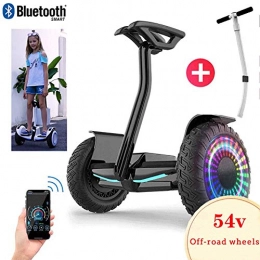 LUO Scooter LUO Electric Balance Car, Self-Balance Board 10" Self Balancing Electric Balance Car, with Bluetooth Speaker, Led Lights, Flashing Wheels, Safe Gifts for Adults and Kids+ Safety Armrest with Adjustable