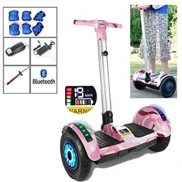 LUO Scooter LUO Electric Balance Car, Smart Self-Balancing Electric Scooters 10" with Wireless Remote Control and Adjustable Length Safety Handrail, with Bluetooth Speaker, for Kids and Adults+ a Set of Protectiv
