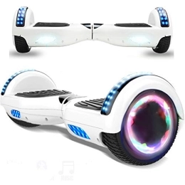 Magic Vida Scooter Magic Vida Electric Skateboard 6.5 Inch Bluetooth Power 700W with Two LED Bars Self-Balancing Segway for Children and Adults （Blanc