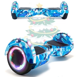 MJK Self Balancing Segway MJK 6.5'' Hoverboard Self Balancing Electric Scooter Off Road Electric Scooter Segway with Bluetooth, UK Charger and LED Lights for Kids and Adults (Camouflage Blue)
