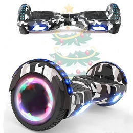MJK Self Balancing Segway MJK 6.5'' Hoverboard Self Balancing Electric Scooter Off Road Electric Scooter Segway with Bluetooth, UK Charger and LED Lights for Kids and Adults (Camouflage Green)