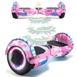 MJK Self Balancing Segway MJK 6.5'' Hoverboard Self Balancing Electric Scooter Off Road Electric Scooter Segway with Bluetooth, UK Charger and LED Lights for Kids and Adults (Camouflage Pink)