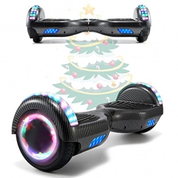 MJK Scooter MJK 6.5'' Hoverboard Self Balancing Electric Scooter Off Road Electric Scooter Segway with Bluetooth, UK Charger and LED Lights for Kids and Adults (Carbon Black)