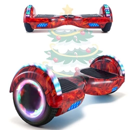 MJK Scooter MJK 6.5'' Hoverboard Self Balancing Electric Scooter Off Road Electric Scooter Segway with Bluetooth, UK Charger and LED Lights for Kids and Adults (Flame Red)
