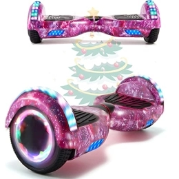 MJK Scooter MJK 6.5'' Hoverboard Self Balancing Electric Scooter Off Road Electric Scooter Segway with Bluetooth, UK Charger and LED Lights for Kids and Adults (Galaxy Pink)