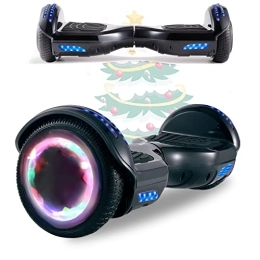 MJK Self Balancing Segway MJK 6.5'' Hoverboard Self Balancing Electric Scooter Off Road Electric Scooter Segway with Bluetooth, UK Charger and LED Lights for Kids and Adults (S-Black)