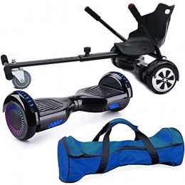 Nero Sport Scooter Nero Sport Bluetooth 6.5" Hover Scooter Board Self Balance with Hoverkart Go-Kart attachment bundle combo - Includes carry bag (Black)