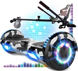 RCB Self Balancing Segway RCB Hoverboard and kart bundle for kids Segway with hoverkart set Electric scooter skateboard with bluetooth scooter bluetooth and LED lights Solid seat and toy for children
