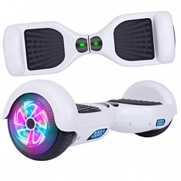 SISGAD Self Balancing Segway SISGAD 6.5 Inch Hoverboards, Self Balancing Scooter Hoverboards with Powerful Motors Built in Bluetooth LED Light Swegway 2 Wheel Smart Scooter Gift for Children and Teenagers (white-no bluetooth)