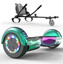 SOUTHERN WOLF Scooter SOUTHERN WOLF Hoverboards and Kart Bundle, 6.5 Inch Self Balancing Scoote, Bluetooth Speaker and Wheel LED Lights Hoverboards for kids, with Go-kart Seat Best Gift for Children and Teenagers
