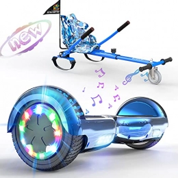 SOUTHERN-WOLF Scooter SOUTHERN-WOLF Hoverboards go Kart , Self Balance Scooter with Hoverkart 6.5 Inches Hoverboards for kids LED with Lights and Bluetooth Speaker Best Gifts for Kids (blue-army blue)