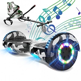 SOUTHERN WOLF Self Balancing Segway SOUTHERN WOLF Hoverboards with go kart, Hoverboards with seat, 6.5 Inch Bluetooth Speaker Scooter Hoverboards, Built-in Colorful Wheel LED Lights, with Go-kart Seat Suitable for kids and Teenagers