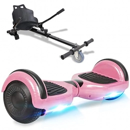 TOEU Scooter TOEU Hoverboard with Seat Attachment, 6.5" Segway with Hoverkart, Built-in Bluetooth & Colorful Led Lights, Balance Board for Kids Gift