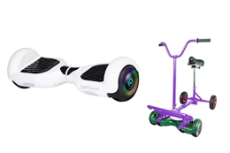 ZIMX Scooter WHITE - ZIMX HOVERBOARD SWEGWAY SEGWAY WITH LED WHEELS UL2272 CERTIFIED + HOVEBIKE PURPLE
