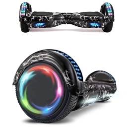 Windway Self Balancing Segway Windway 6.5'' Hoverboard Self Balancing Electric Scooter Overboard with Bluetooth and LED Lights, Off Road for Kids and Adults (Black-Lightning)