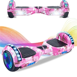Windway Self Balancing Segway Windway 6.5'' Hoverboard Self Balancing Electric Scooter Overboard with Bluetooth and LED Lights, Off Road for Kids and Adults (Camouflage Pink)