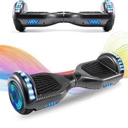Windway Self Balancing Segway Windway 6.5'' Hoverboard Self Balancing Electric Scooter Overboard with Bluetooth and LED Lights, Off Road for Kids and Adults (Carbon Black)