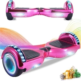 Windway Self Balancing Segway Windway 6.5'' Hoverboard Self Balancing Electric Scooter Overboard with Bluetooth and LED Lights, Off Road for Kids and Adults (Chrome Pink)