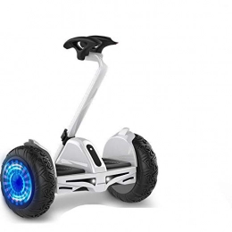 ZHEBEI Self Balancing Segway ZHEBEI Electric children's two-wheeled self-balancing car with support bar somatosensory transportation parallel car default 10 inch white off-road luminous wheel + foot control + APP