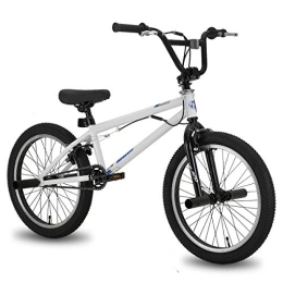 ivil vélo Hiland 20 Pulgadas Bicicletas BMX Freestyle Sistema de Rotor de 360° Estilo Libre, Blanco, Bicicletas Freestyle Con 4 Pegs y Rueda Libre