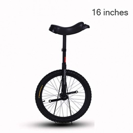 Bulawlly Vélo de vélo de monocycle de Cadre de Roue de vélo de 16 Pouces avec Le siège de Selle de dégagement Confortable, vélo d'équilibre de Forme Physique Simple,Noir