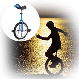GAOYUY Monocycles GAOYUY Monocycle Extérieur, Châssis en Acier Monocycle Freestyle 16 / 18 / 20 / 24 Pouces Vélo De Roue De Pneu Butyle Étanche Sports De Plein Air Fitness Exercice Santé (Color : Blue, Size : 18 inches)