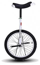 Unicycle vélo Hunycles pour Adultes Enfants, 16 / 18 / 20 / 24 Pouce Unisexe Bike monocycle, vélo à Roues pour Adolescents Boy Rider Best Anniversaire présent (Color : White, Size : 18 inch Wheel)