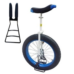 HWBB vélo HWBB Monocycle Monocycle à Roues 20 Pouces pour Débutants, Vélo D'équilibre avec Support de Stationnement et Pneu de Montagne Extra Large, pour l'exercice en Montagne Équilibre Fitness (Color : Blue)