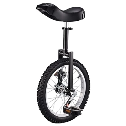 HXFENA vélo HXFENA Monocycle, EQuilibre AntidéRapant RéGlable en Hauteur Exercice de Cyclisme EntraîNement de Roue de Fitness Support de Monocycles, Pour les Enfants DéButants / 16 Inch / Black